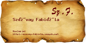 Szávay Fabióla névjegykártya
